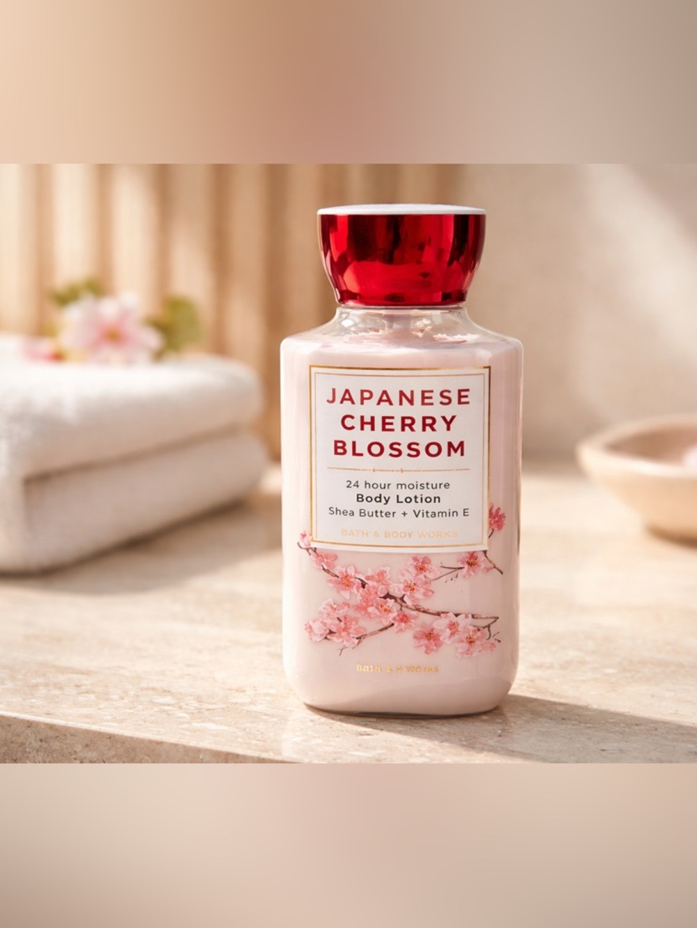New Bath & Body Works Japanese Cherry Blossom Shea Butter Body Lotion 8 fl oz